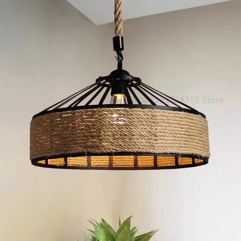 Classical Hemp Rope Pendant Hanging Lamp