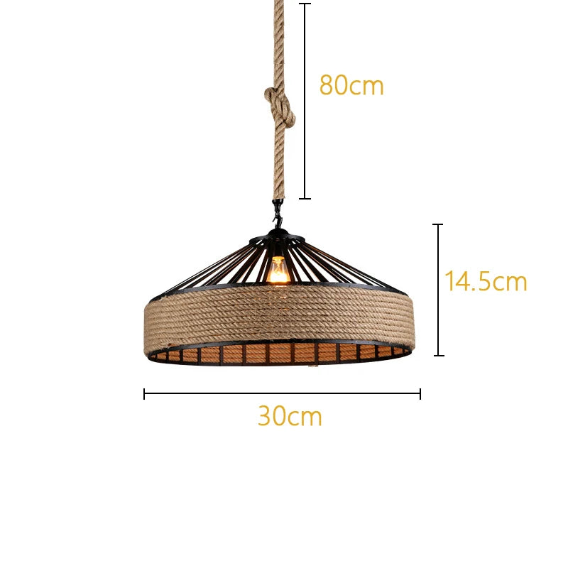 Classical Hemp Rope Pendant Hanging Lamp