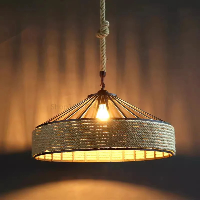 Classical Hemp Rope Pendant Hanging Lamp